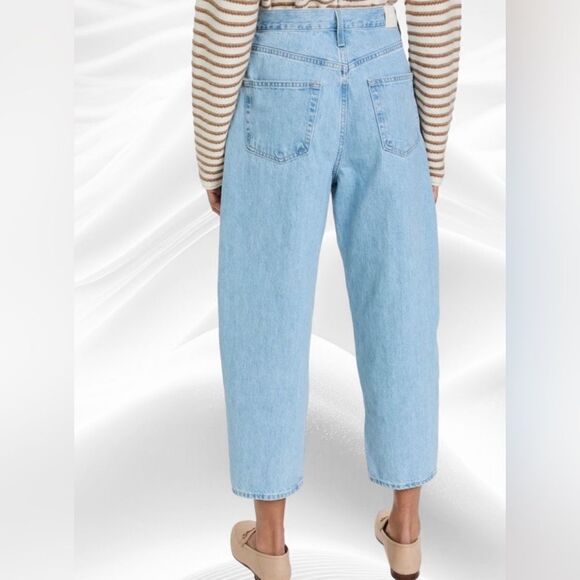 NWT EDWIN Women’s Dani Jeans Escape Blue Cropped Wide Leg - Size 24 - Picture 2 of 10